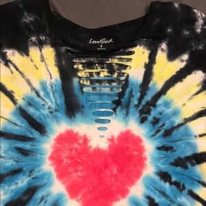 Lovesick Multicolor Heart Cutout Tee